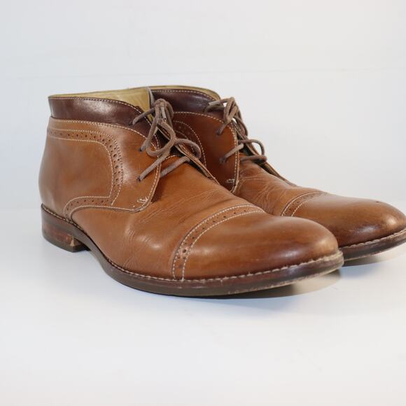 Vintage Johnston & Murphy Leather Cap Toe Lace-Up Boots | Men’s Size 11 - Picture 1 of 7